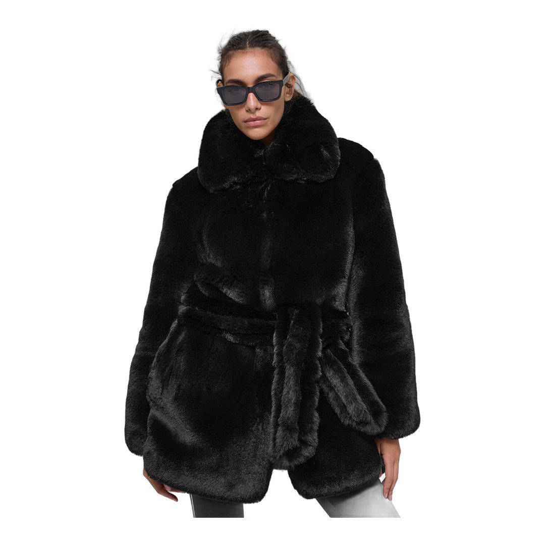alo Faux Fur Starstruck Coat - Black