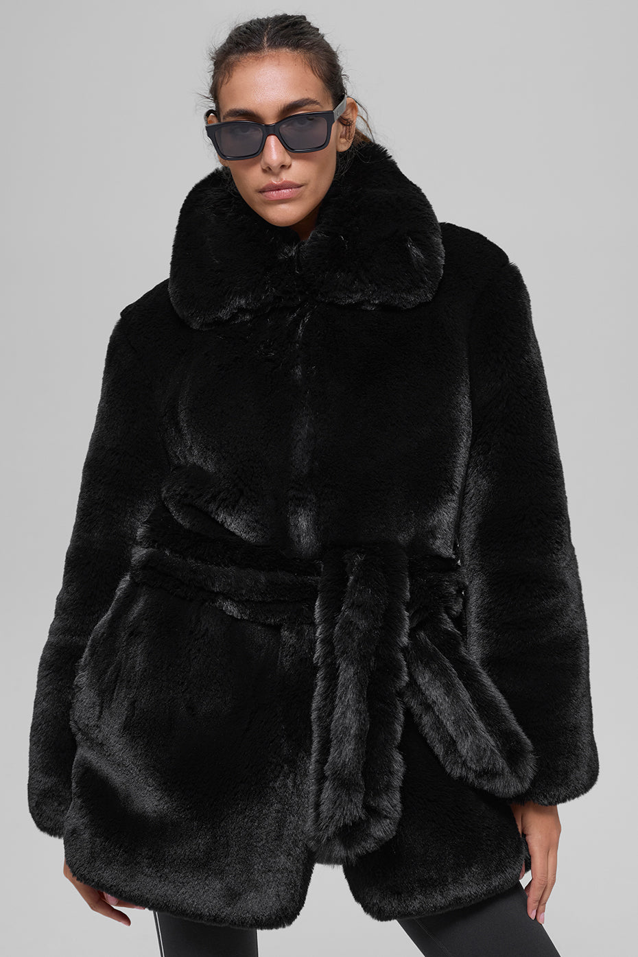 alo Faux Fur Starstruck Coat - Black