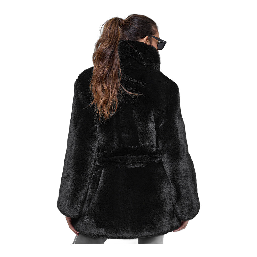 alo Faux Fur Starstruck Coat - Black