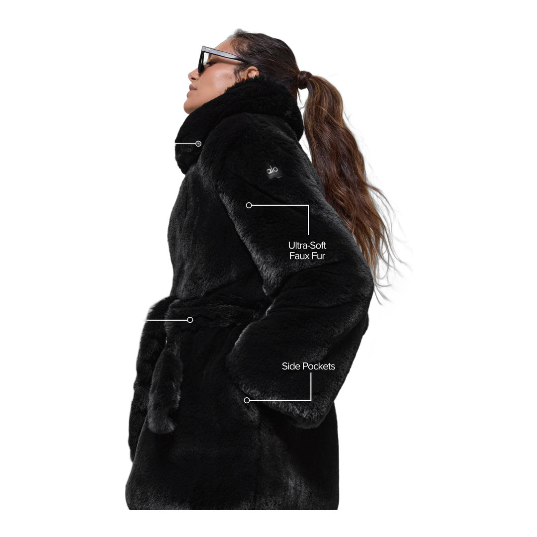 alo Faux Fur Starstruck Coat - Black