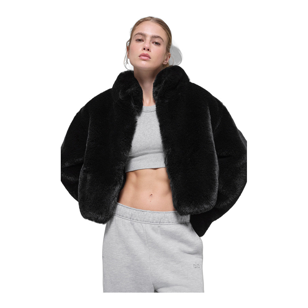 alo Faux Fur Allure Jacket - Black