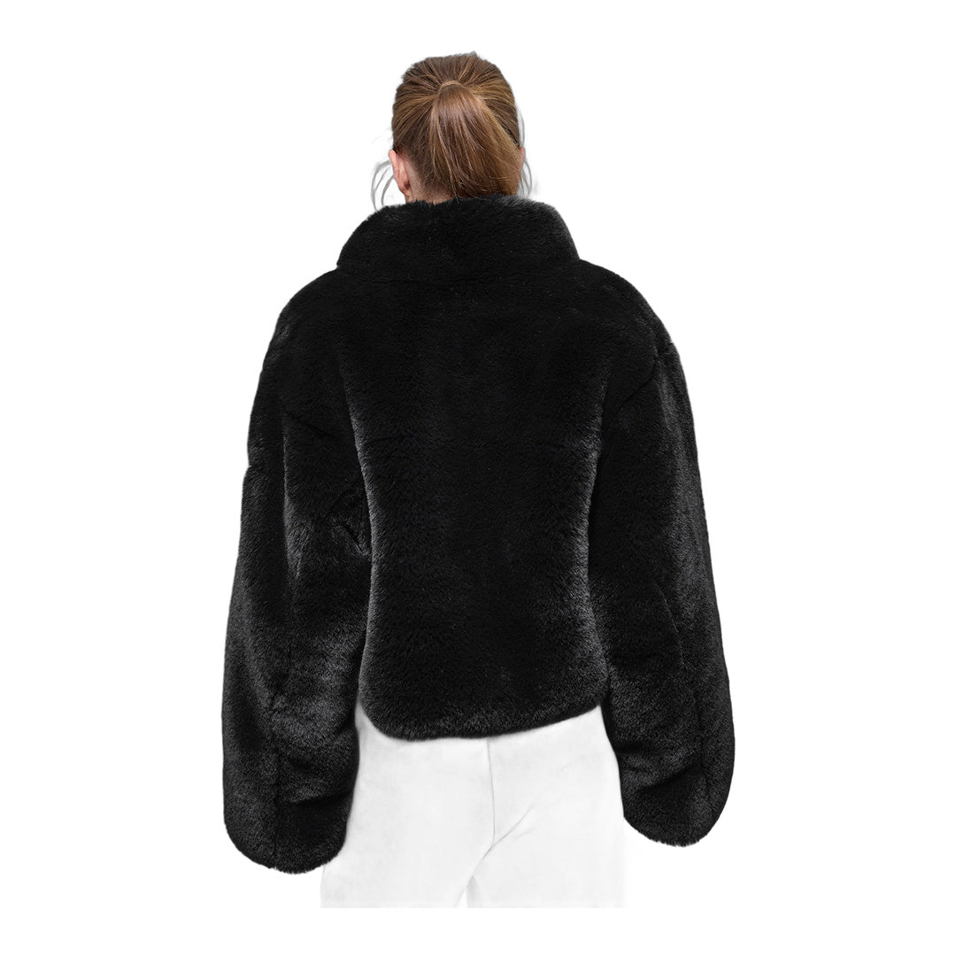 alo Faux Fur Allure Jacket - Black