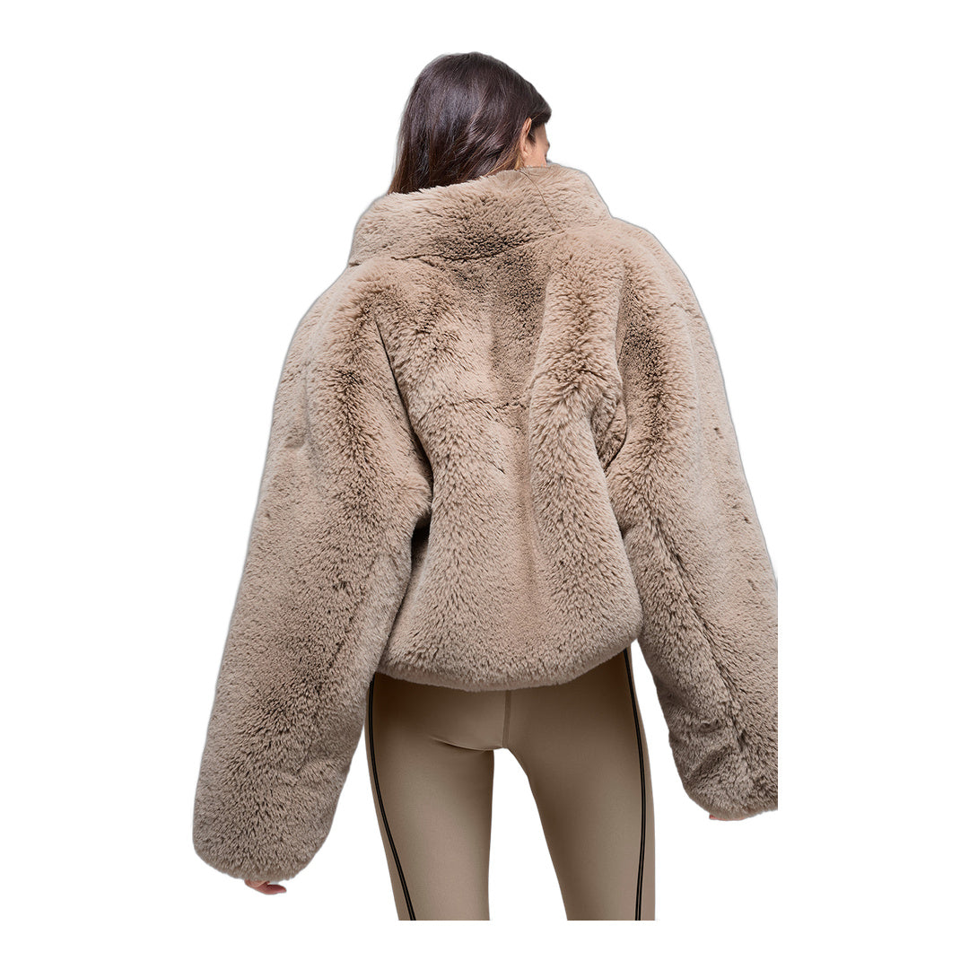 alo Faux Fur Allure Jacket - Oat