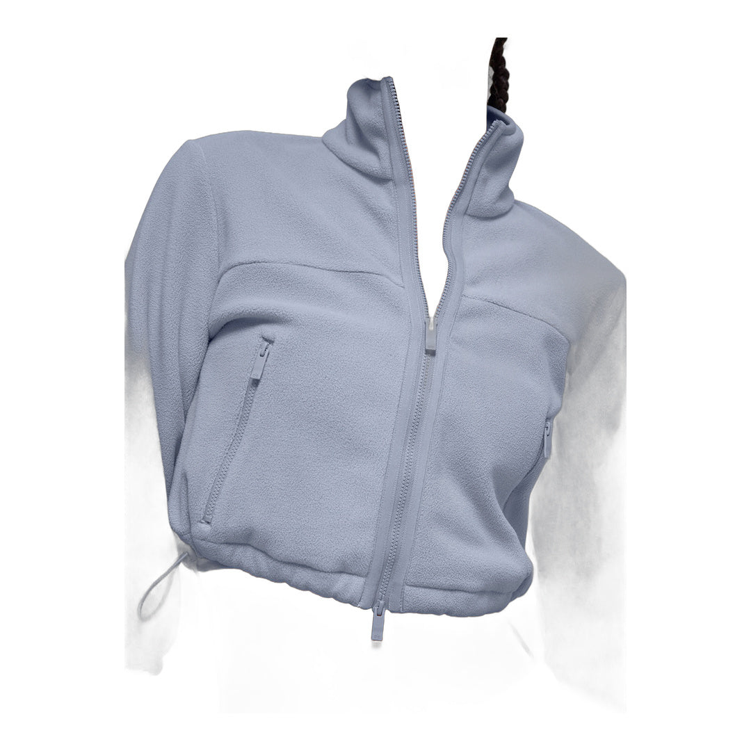 alo Polar Fleece Retreat Cropped Jacket - Winter Frost