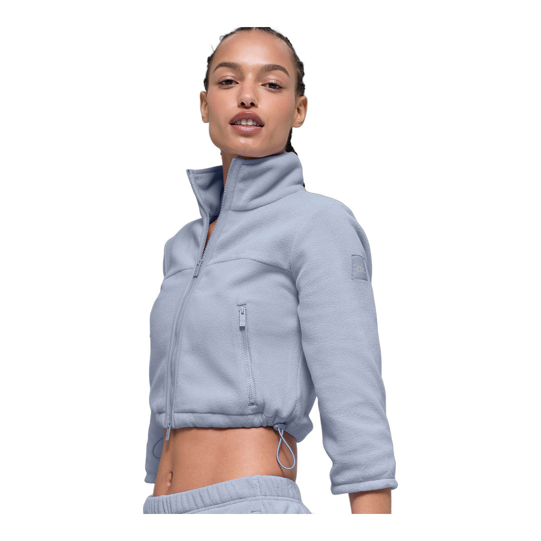 alo Polar Fleece Retreat Cropped Jacket - Winter Frost