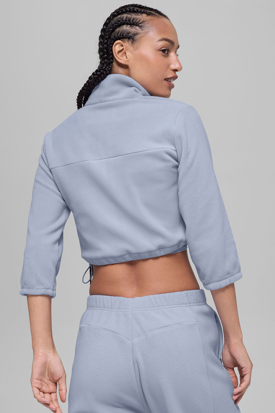 alo Polar Fleece Retreat Cropped Jacket - Winter Frost