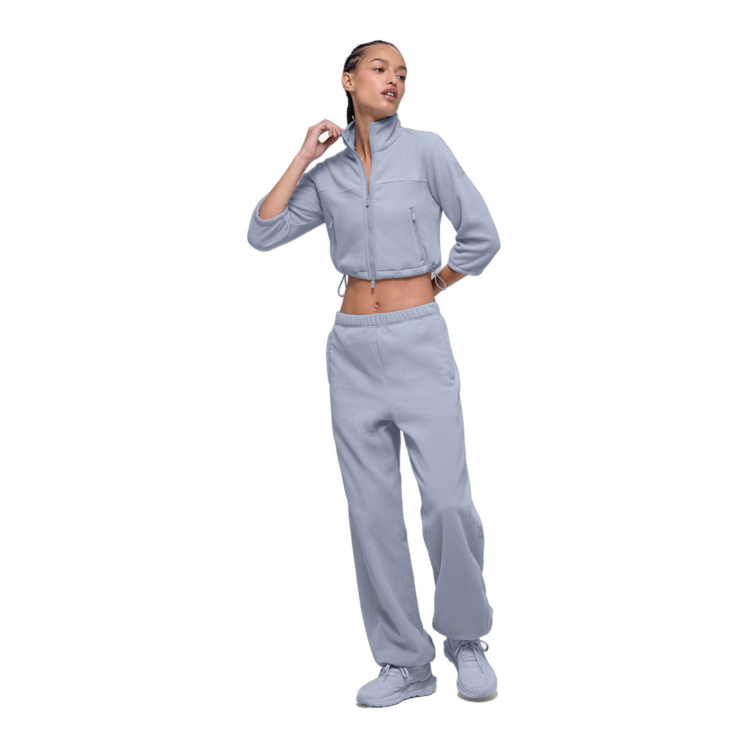 alo Polar Fleece Retreat Cropped Jacket - Winter Frost