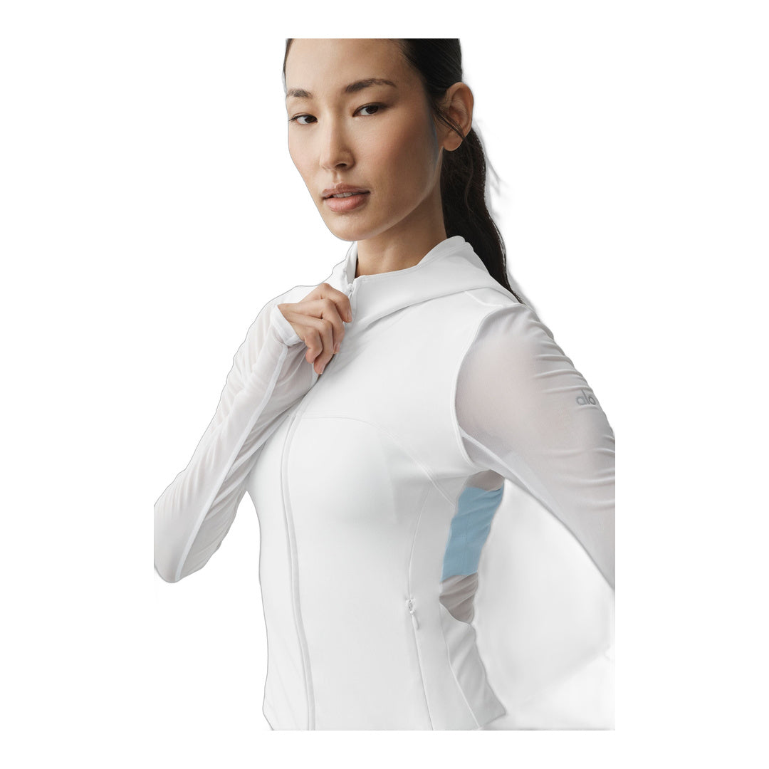alo ALO Softsculpt Superset Full Zip Jacket - White