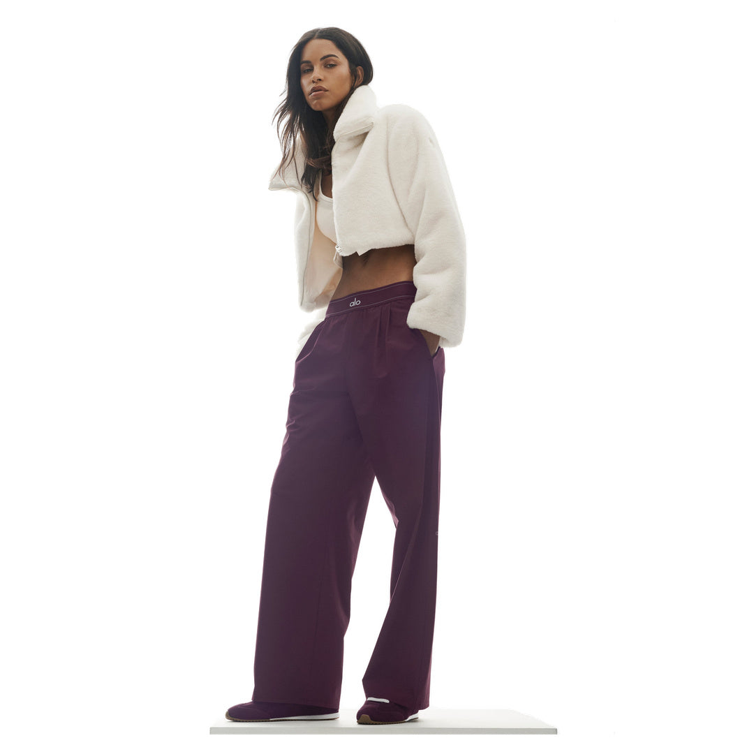 ALO Faux Fur Cropped Amore Jacket - Ivory