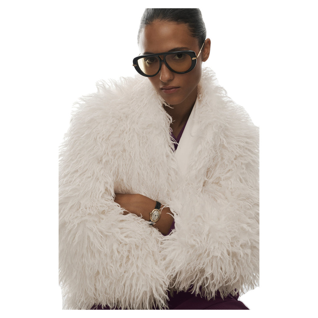 ALO Mongolian Faux Fur Starlet Jacket - Ivory