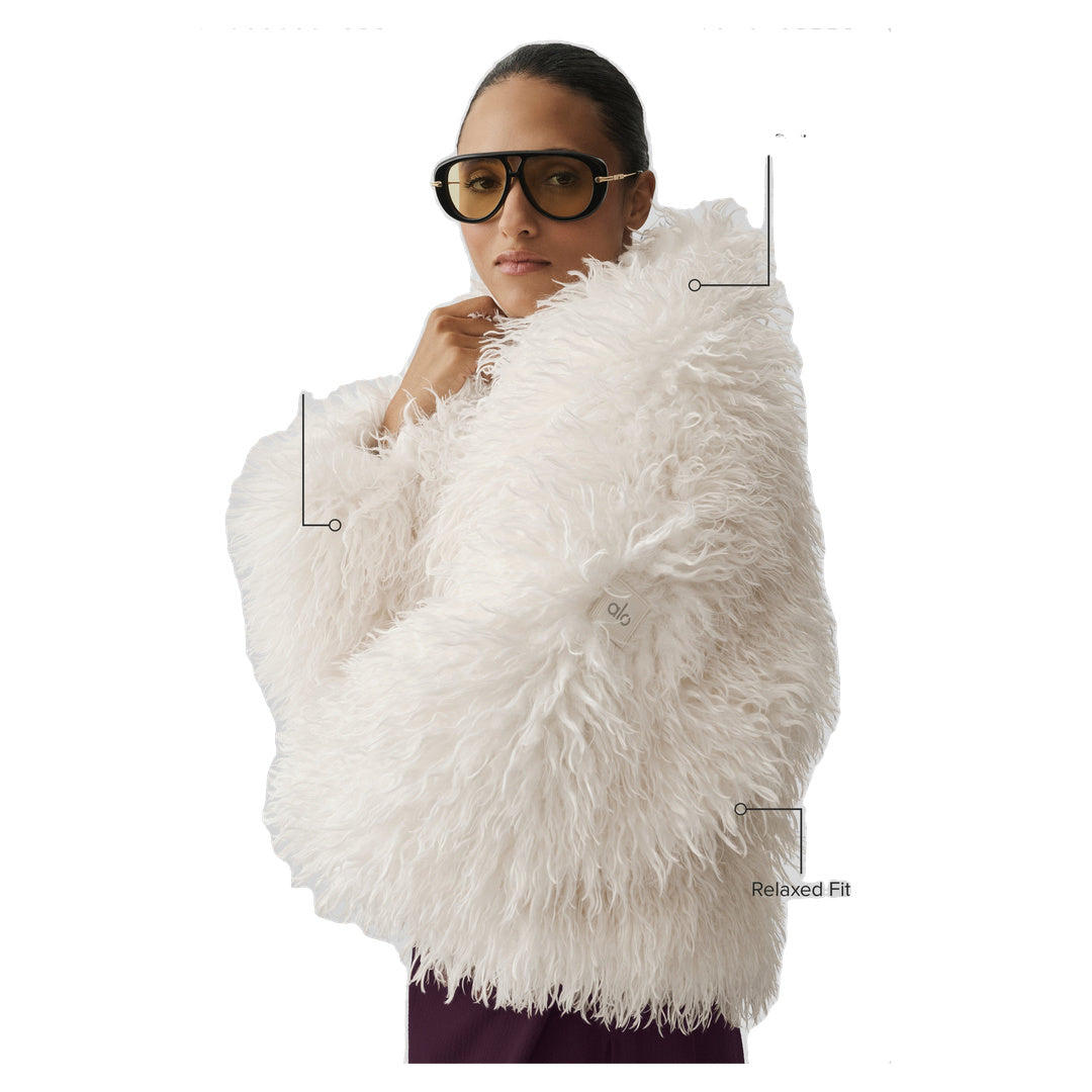 ALO Mongolian Faux Fur Starlet Jacket - Ivory
