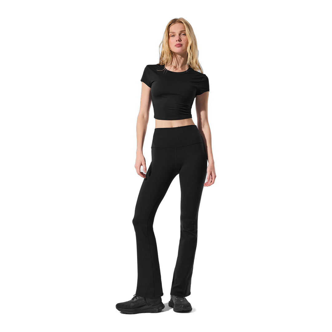 alo Airbrush High-Waist 7/8 Bootcut Legging - Black