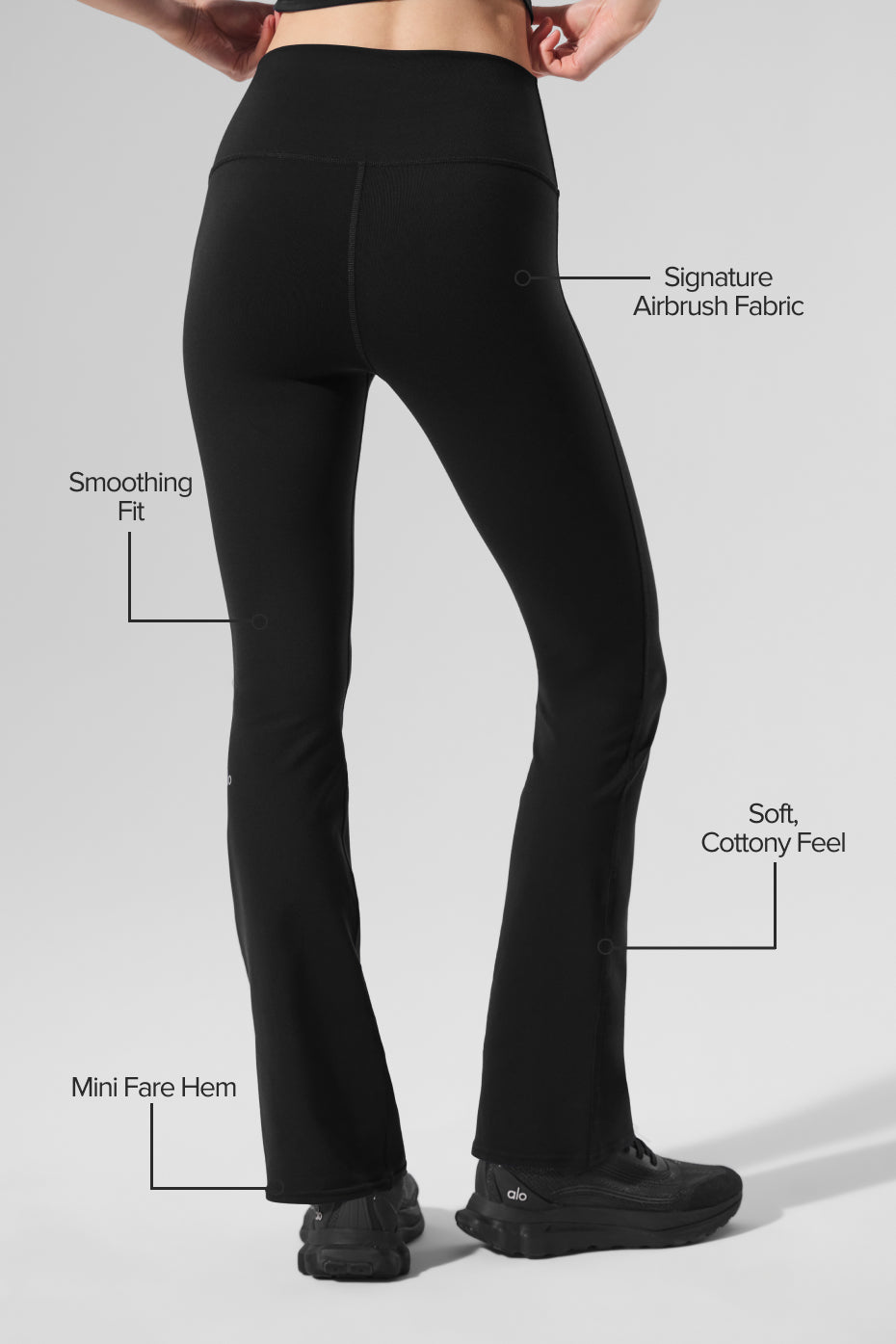 alo Airbrush High-Waist 7/8 Bootcut Legging - Black