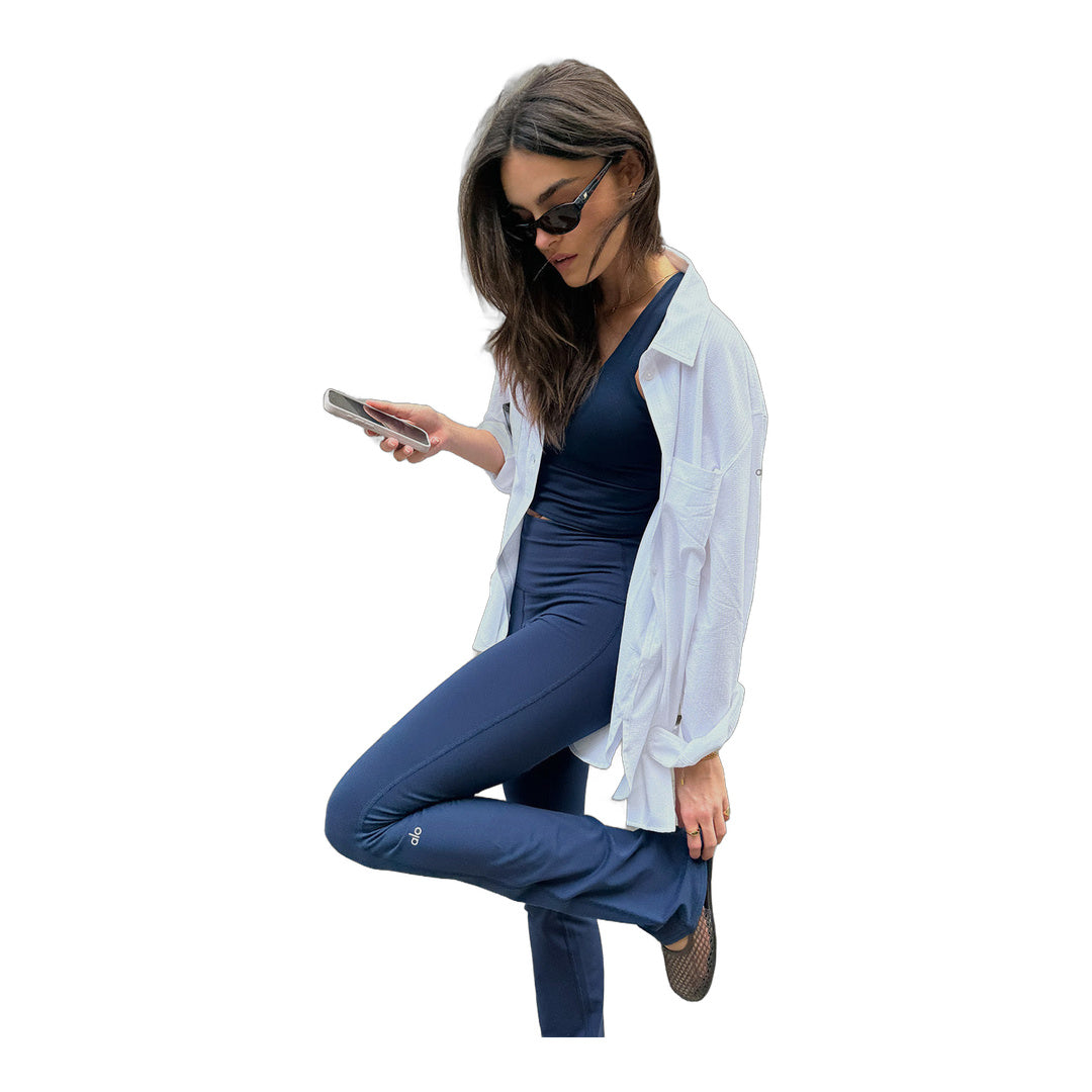 alo Airbrush High-Waist 7/8 Bootcut Legging - Navy
