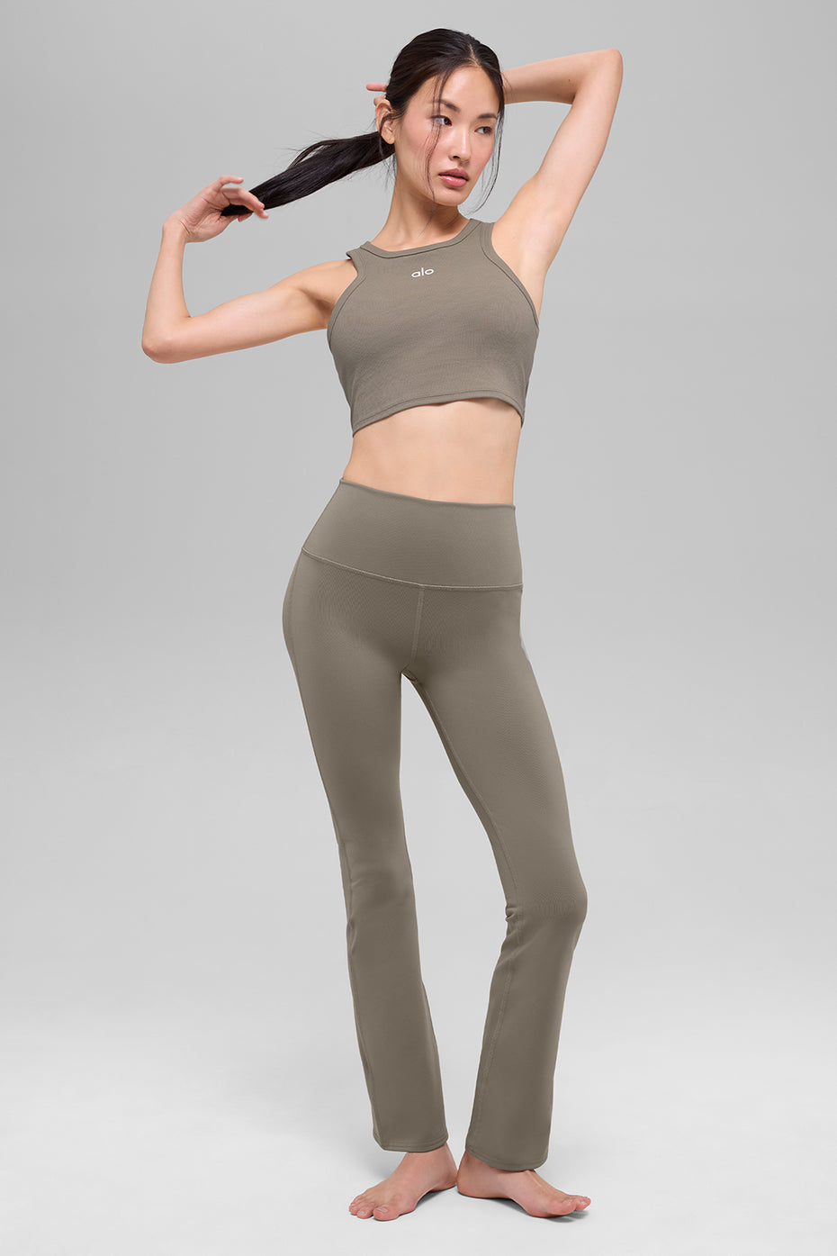 alo Airbrush High-Waist 7/8 Bootcut Legging - Light Cocoa