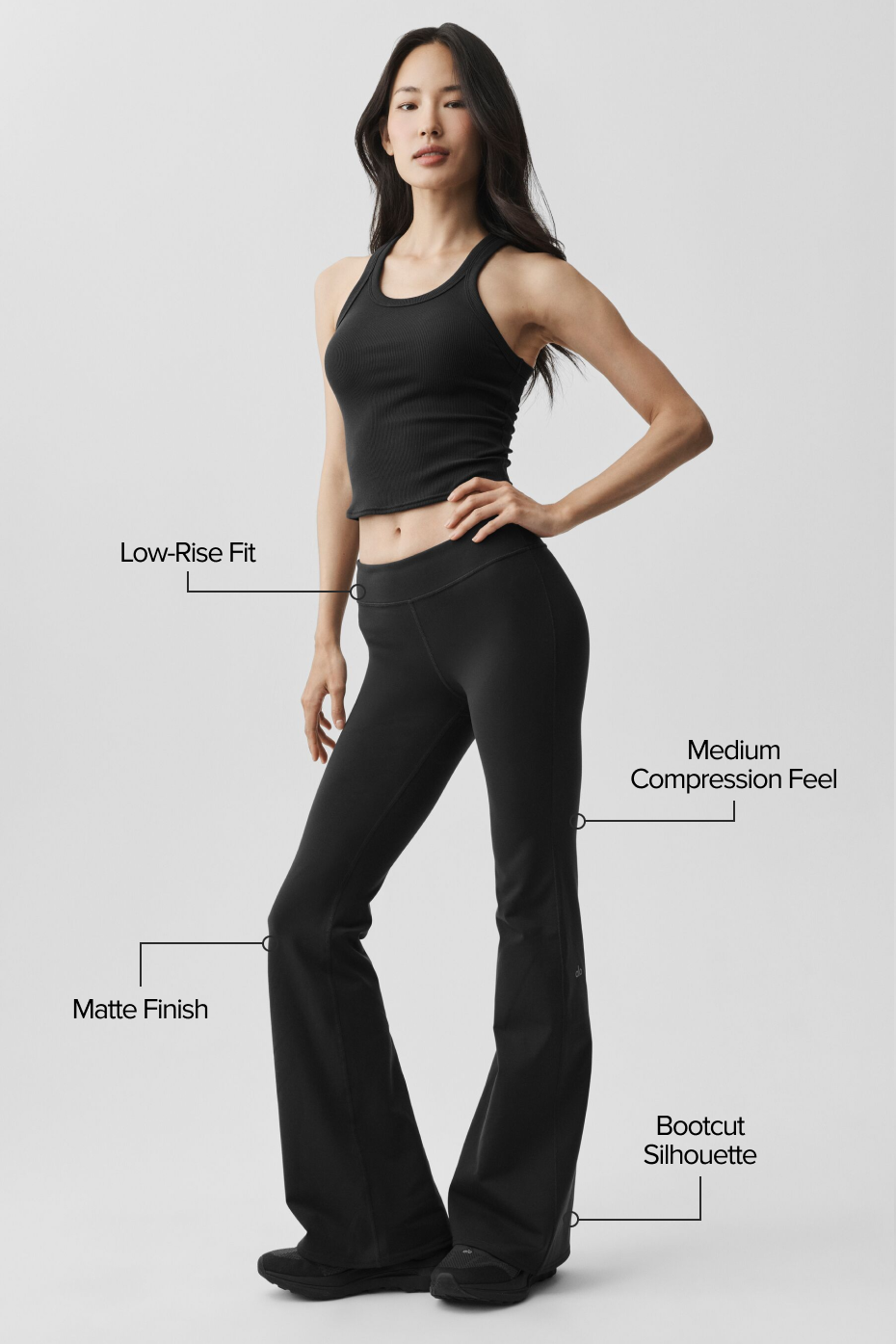 alo Airbrush Low-Rise Bootcut Legging - Black