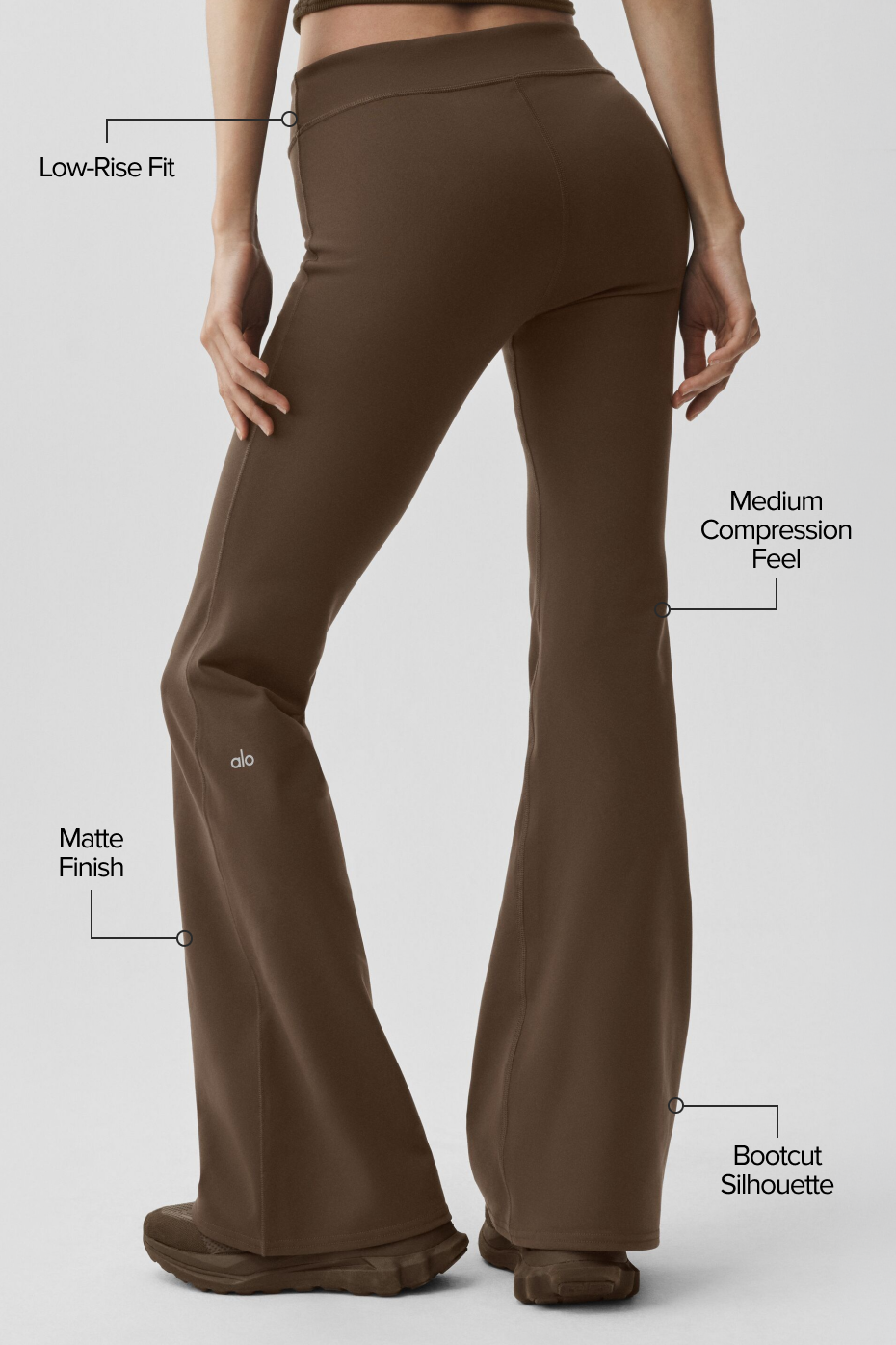 alo Airbrush Low-Rise Bootcut Legging - Espresso