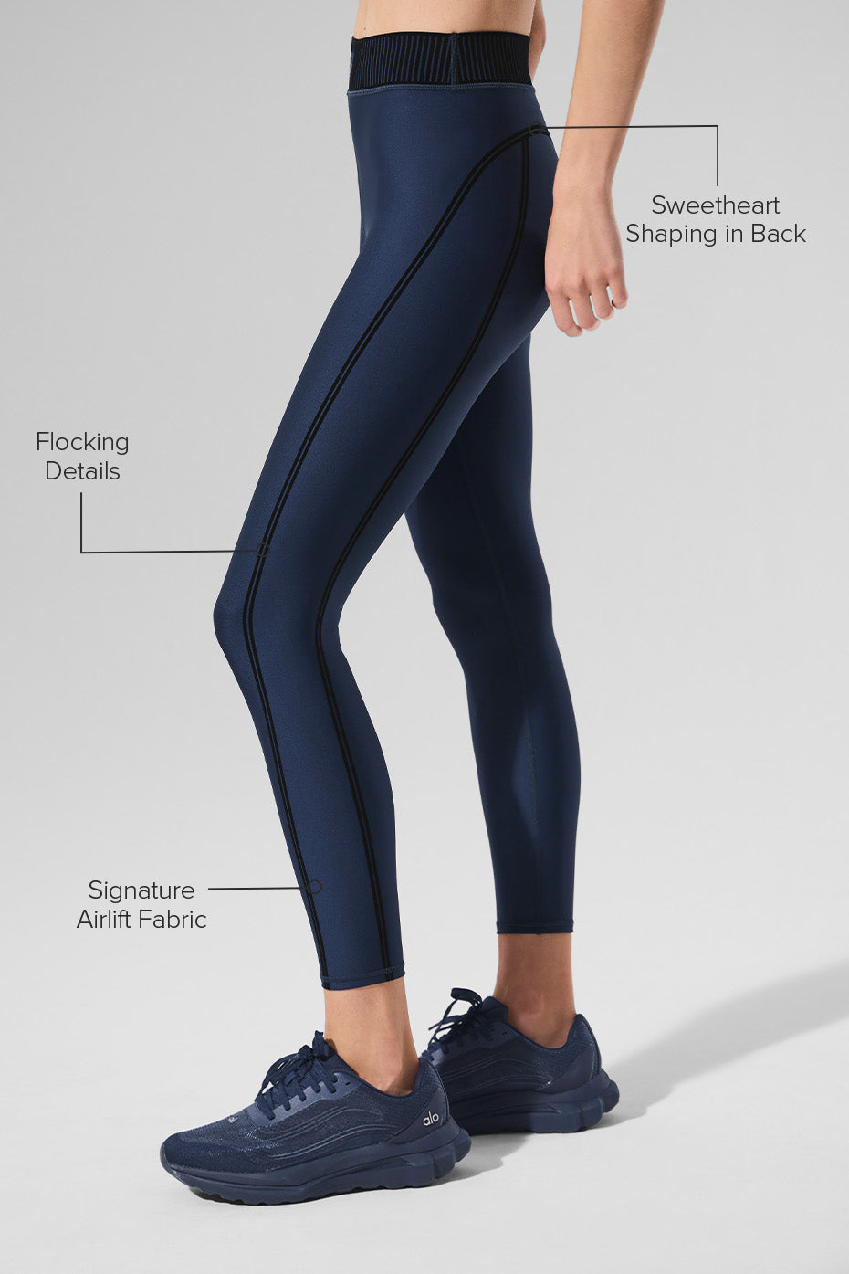 alo Airlift High-Waist 7/8 Line Up Legging - Navy