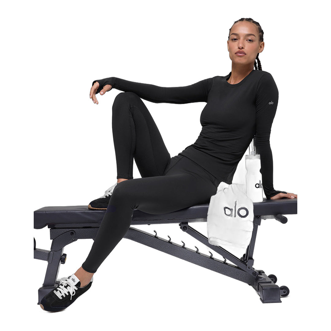 alo Airbrush Winter Warm High-Waist Nocturne Legging - Black