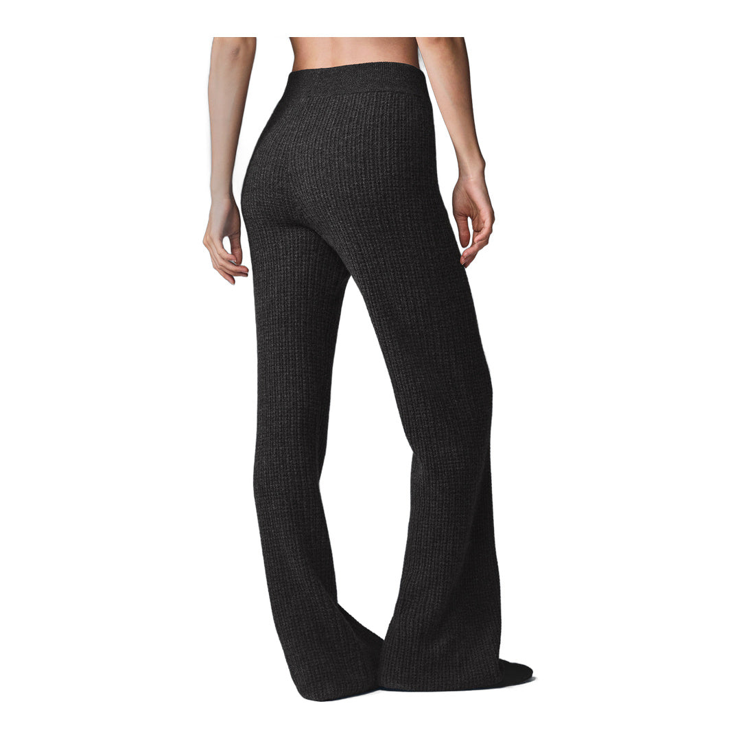 alo Cashmere High-Waist Plush Waffle Pant - Dark Heather Grey