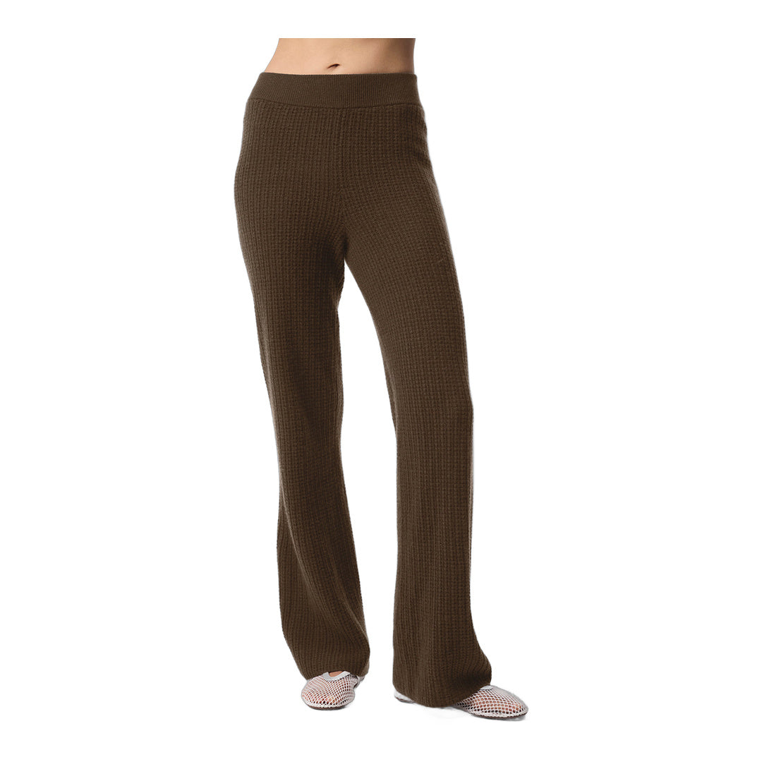 alo Cashmere High-Waist Plush Waffle Pant - Espresso