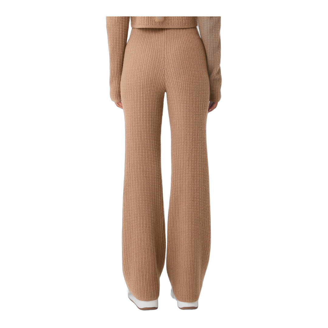 alo Cashmere High-Waist Plush Waffle Pant - Toasted Almond