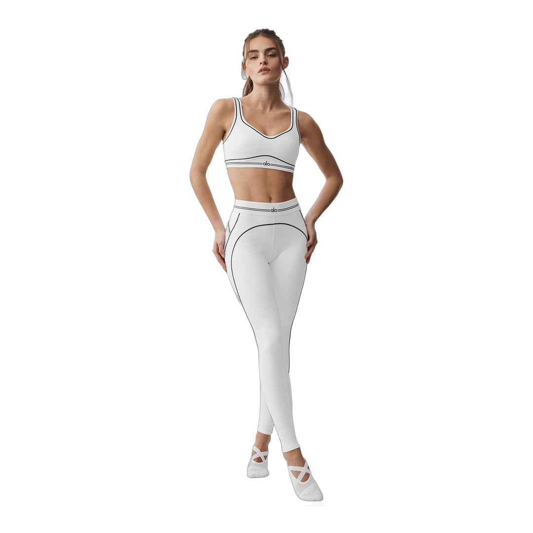 alo Airbrush High-Waist Heart Throb Legging - White/Black