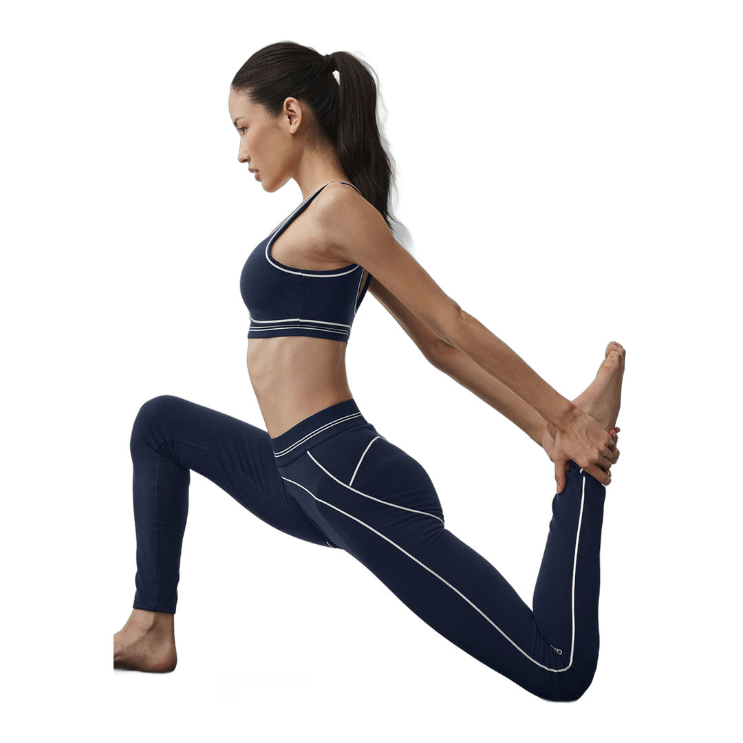 alo Airbrush High-Waist Heart Throb Legging - Navy/White