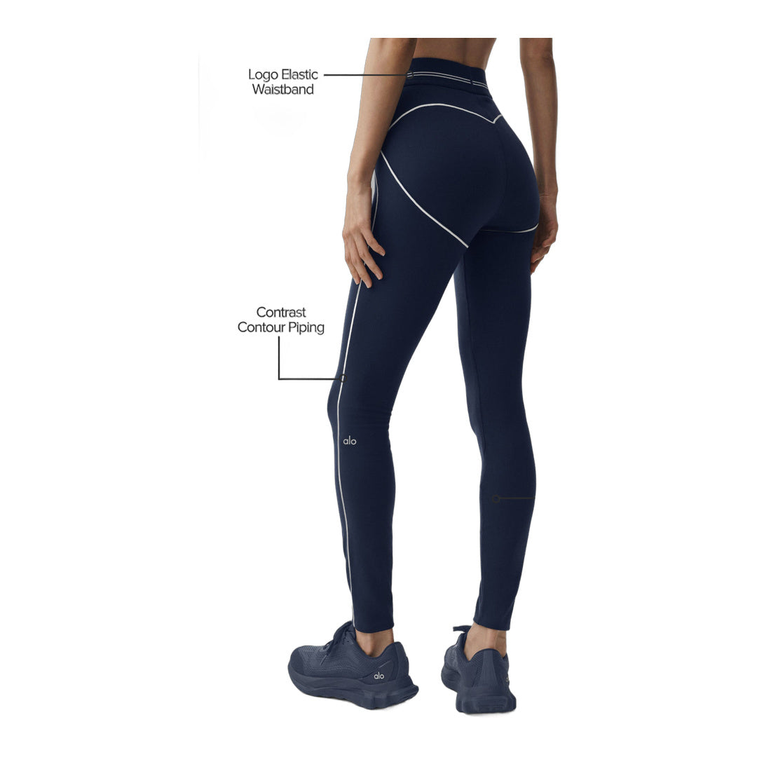 alo Airbrush High-Waist Heart Throb Legging - Navy/White