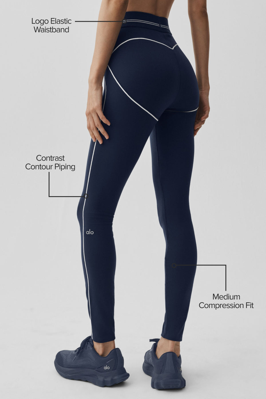 alo Airbrush High-Waist Heart Throb Legging - Navy/White
