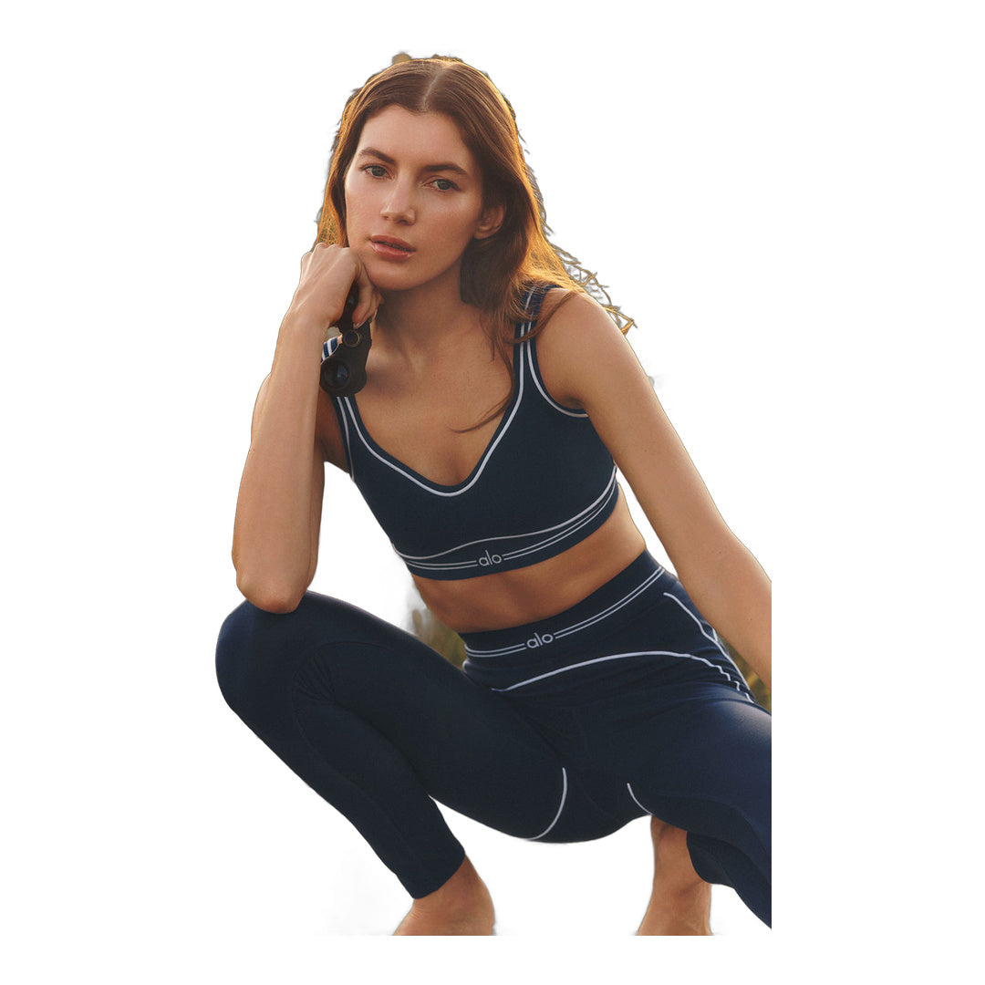 alo Airbrush High-Waist Heart Throb Legging - Navy/White