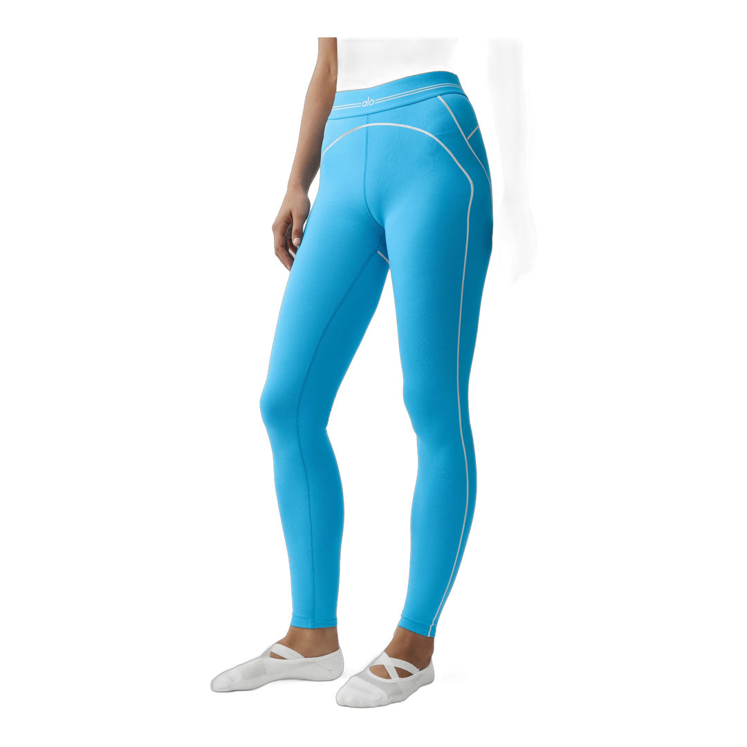 alo Airbrush High-Waist Heart Throb Legging - Azure Blue/White