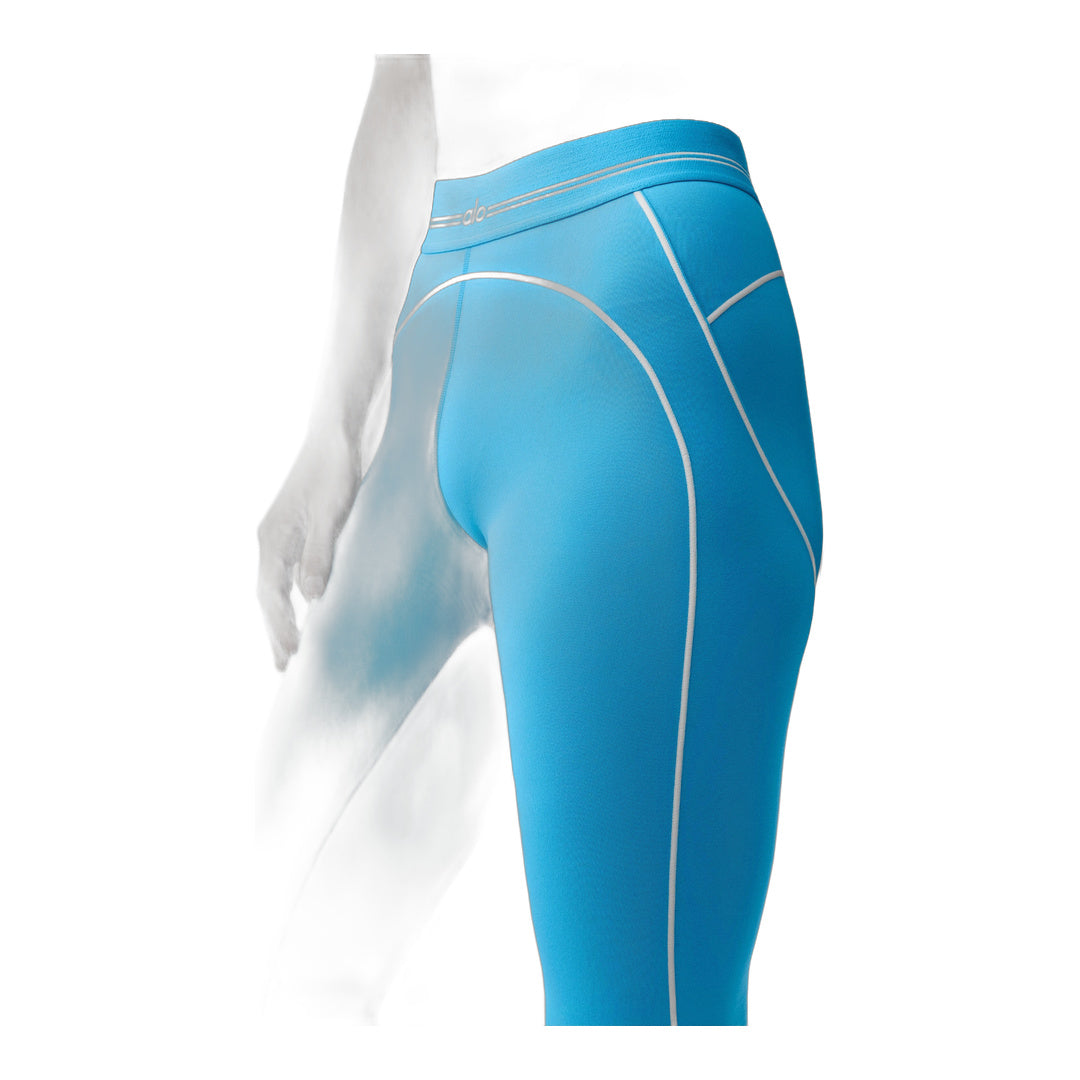 alo Airbrush High-Waist Heart Throb Legging - Azure Blue/White