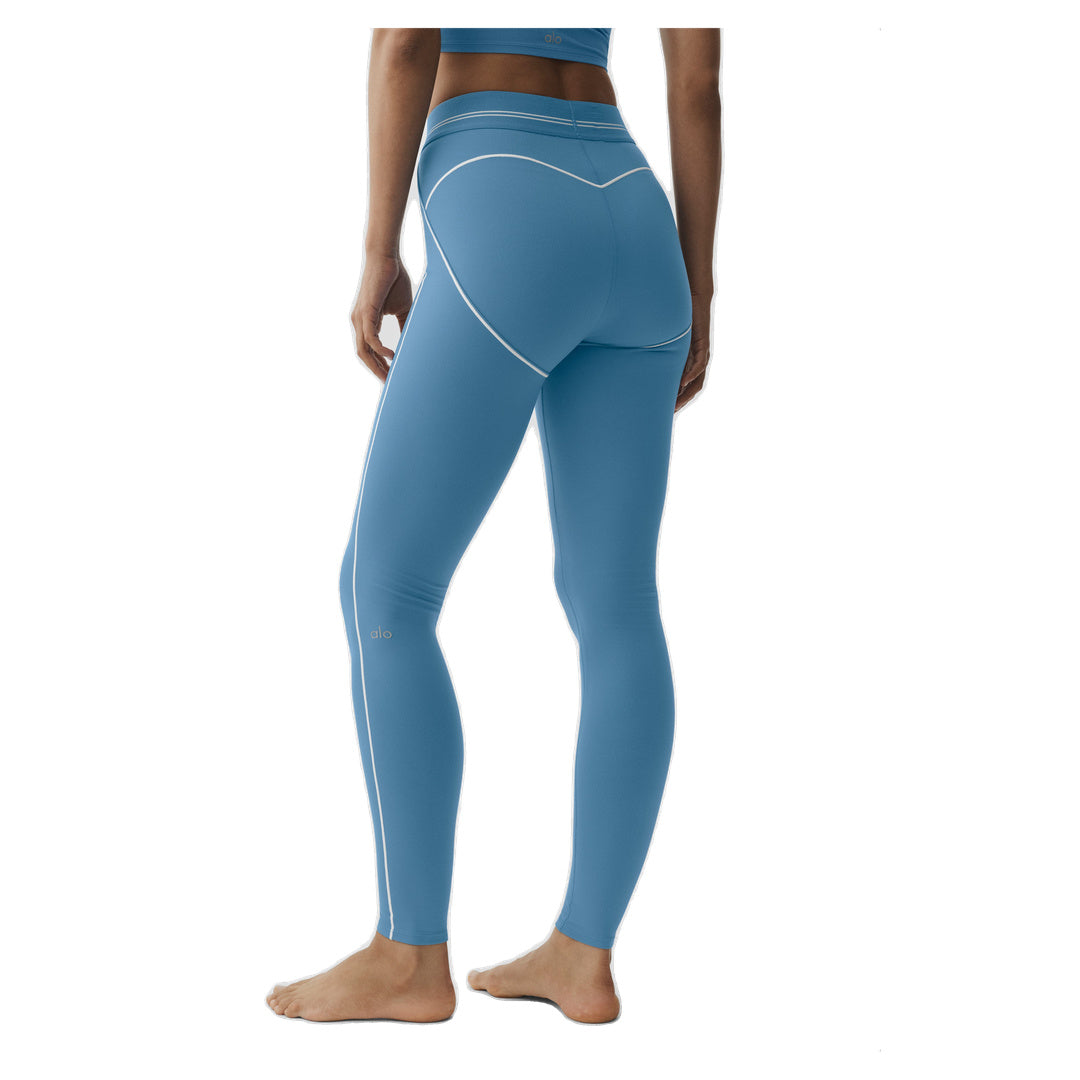 ALO Airbrush High-Waist Heart Throb Legging - California Blue/White