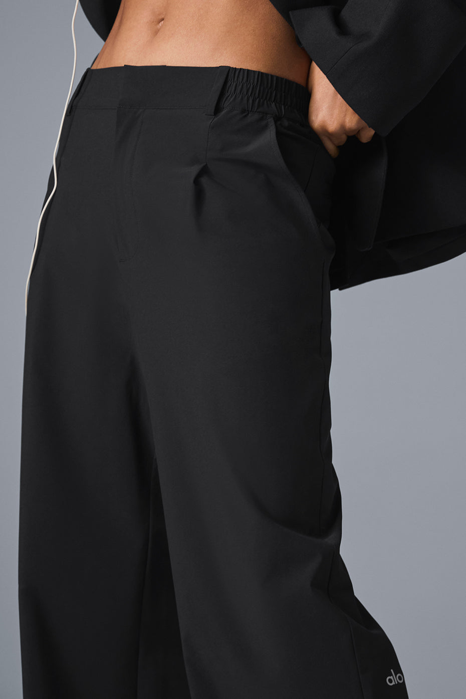 alo High-Waist Pursuit Trouser (Long) - Black