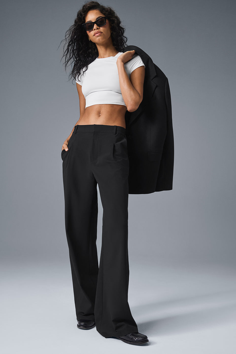 alo High-Waist Pursuit Trouser (Long) - Black