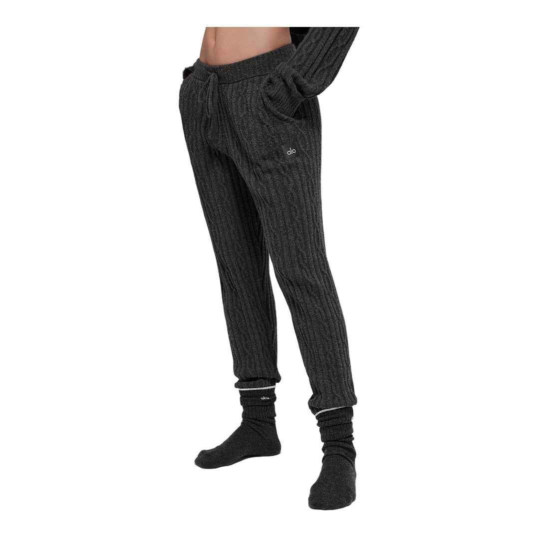 alo Cable Knit Winter Bliss Pant - Dark Heather Grey