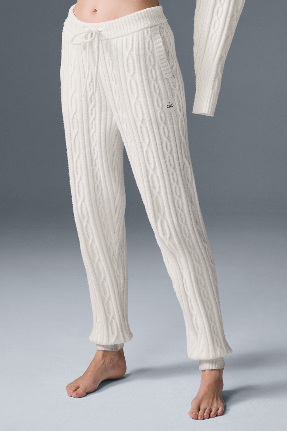 alo Cable Knit Winter Bliss Pant - Ivory
