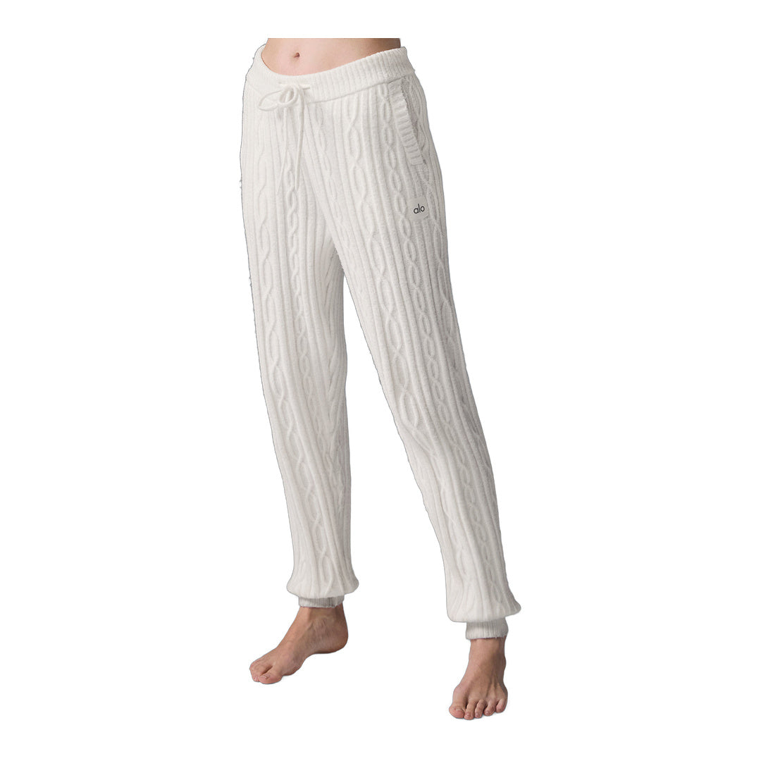 alo Cable Knit Winter Bliss Pant - Ivory