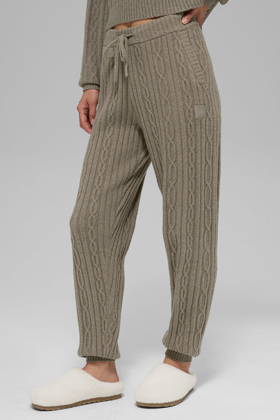alo Cable Knit Winter Bliss Pant - Light Cocoa