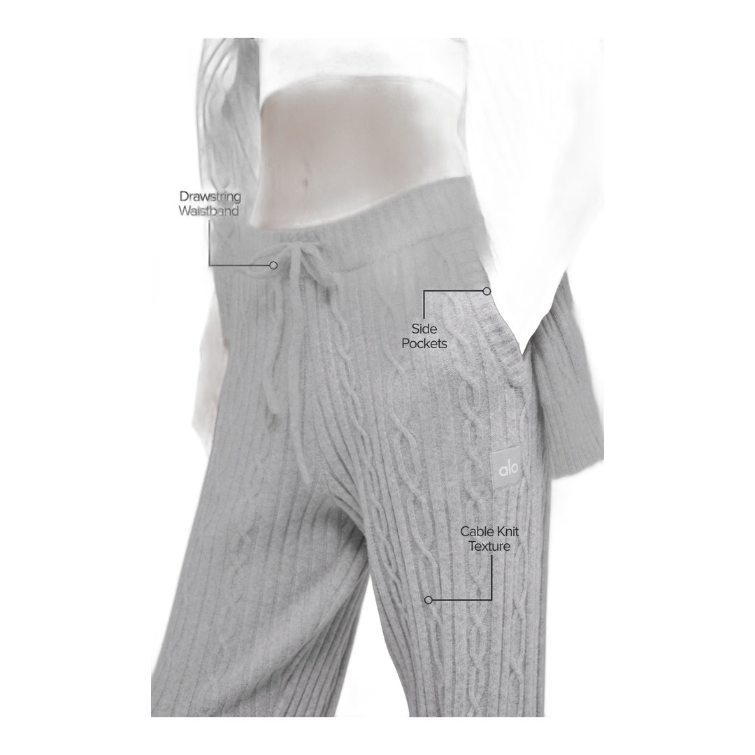 alo Cable Knit Winter Bliss Pant - Athletic Heather Grey
