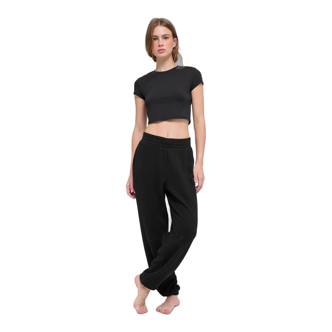 alo Waffle Weekend Escape Jogger - Black