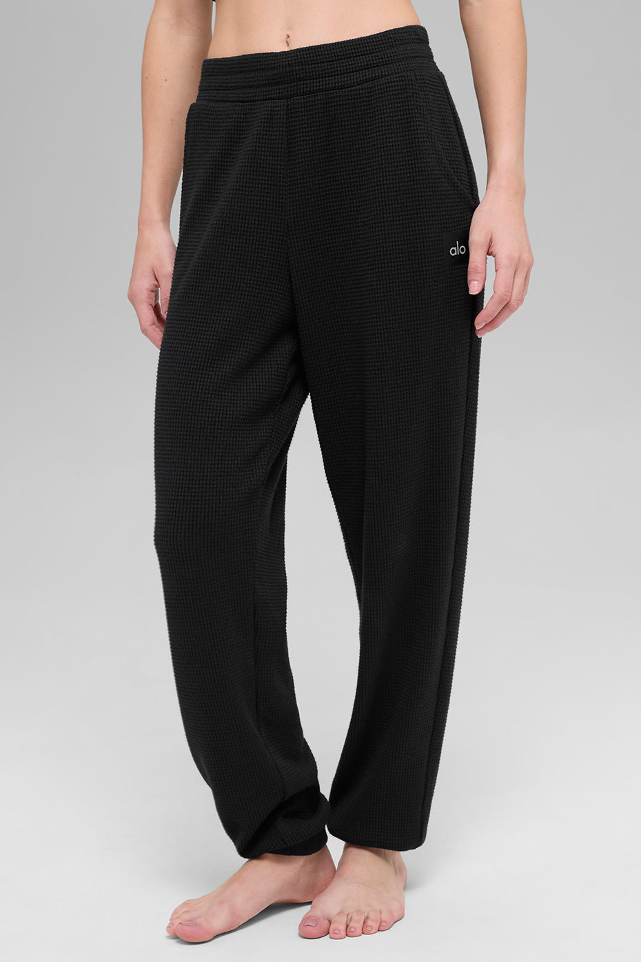 alo Waffle Weekend Escape Jogger - Black
