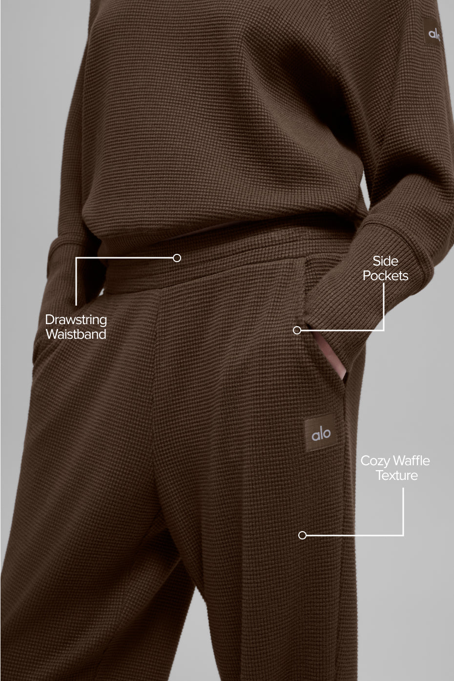 alo Waffle Weekend Escape Jogger - Espresso