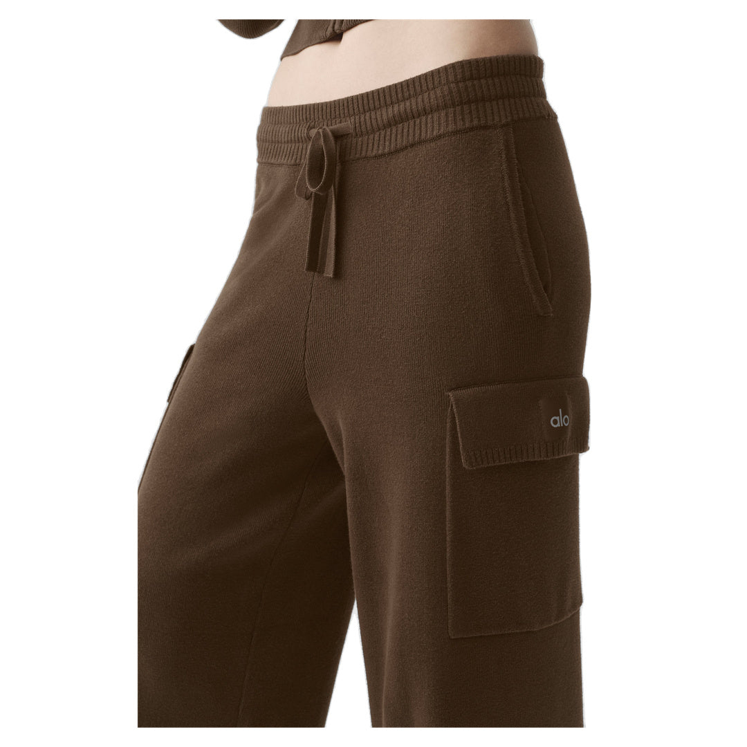 ALO Scholar Knit High-Waist Cargo Pant - Espresso