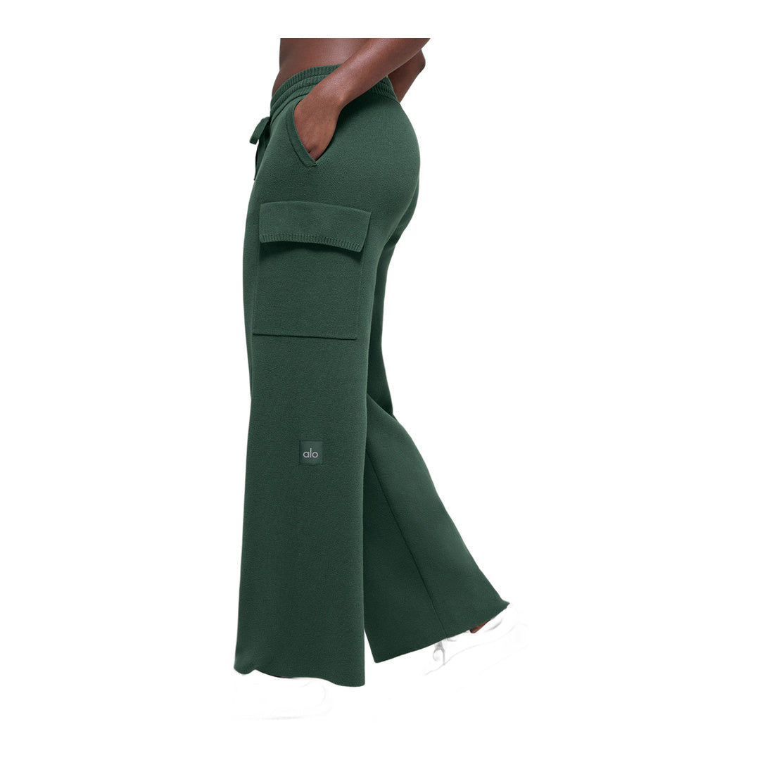 alo Scholar Knit High-Waist Cargo Pant - Clover Green