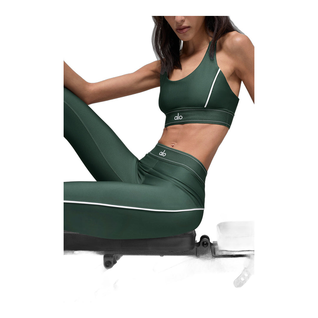 alo Airlift High-Waist Suit Up Legging - Clover Green/White