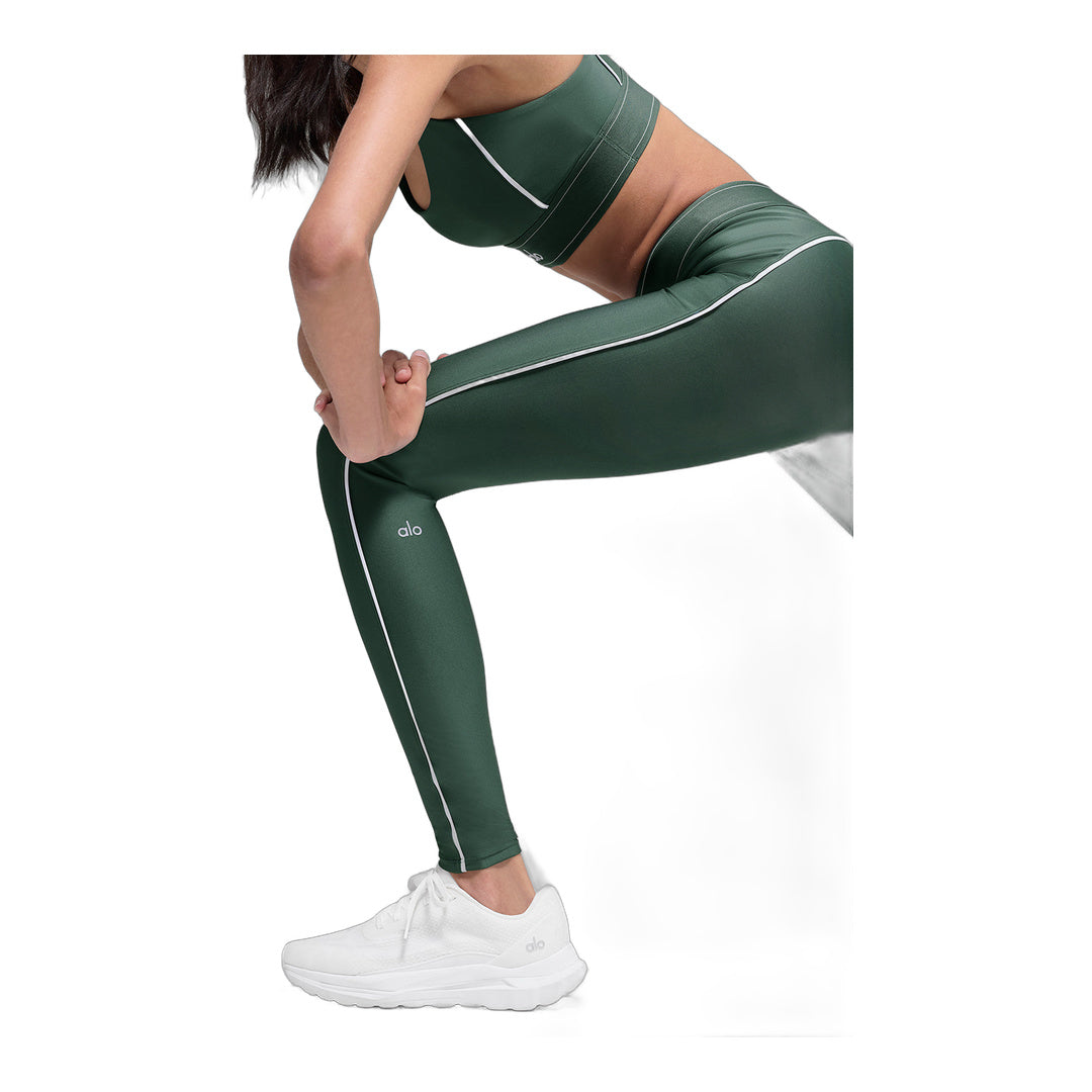 alo Airlift High-Waist Suit Up Legging - Clover Green/White