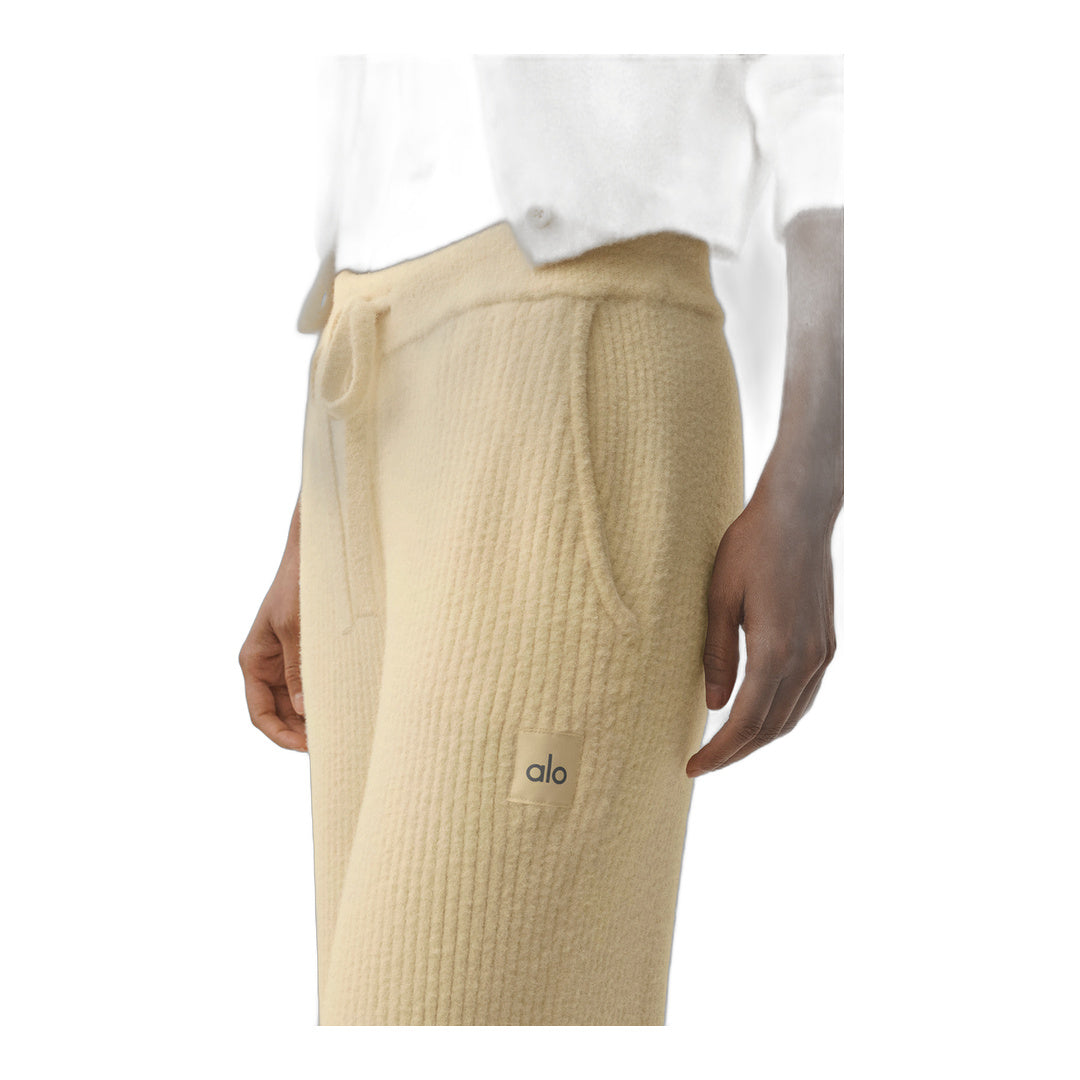 alo Snuggle Up Sweater High-Waist Wide Leg Pant - Candlelight Yellow
