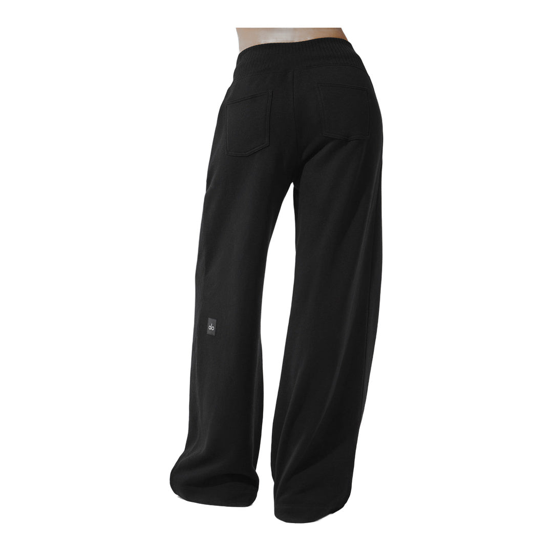 alo Serenity Wide Leg Sweatpant - Black